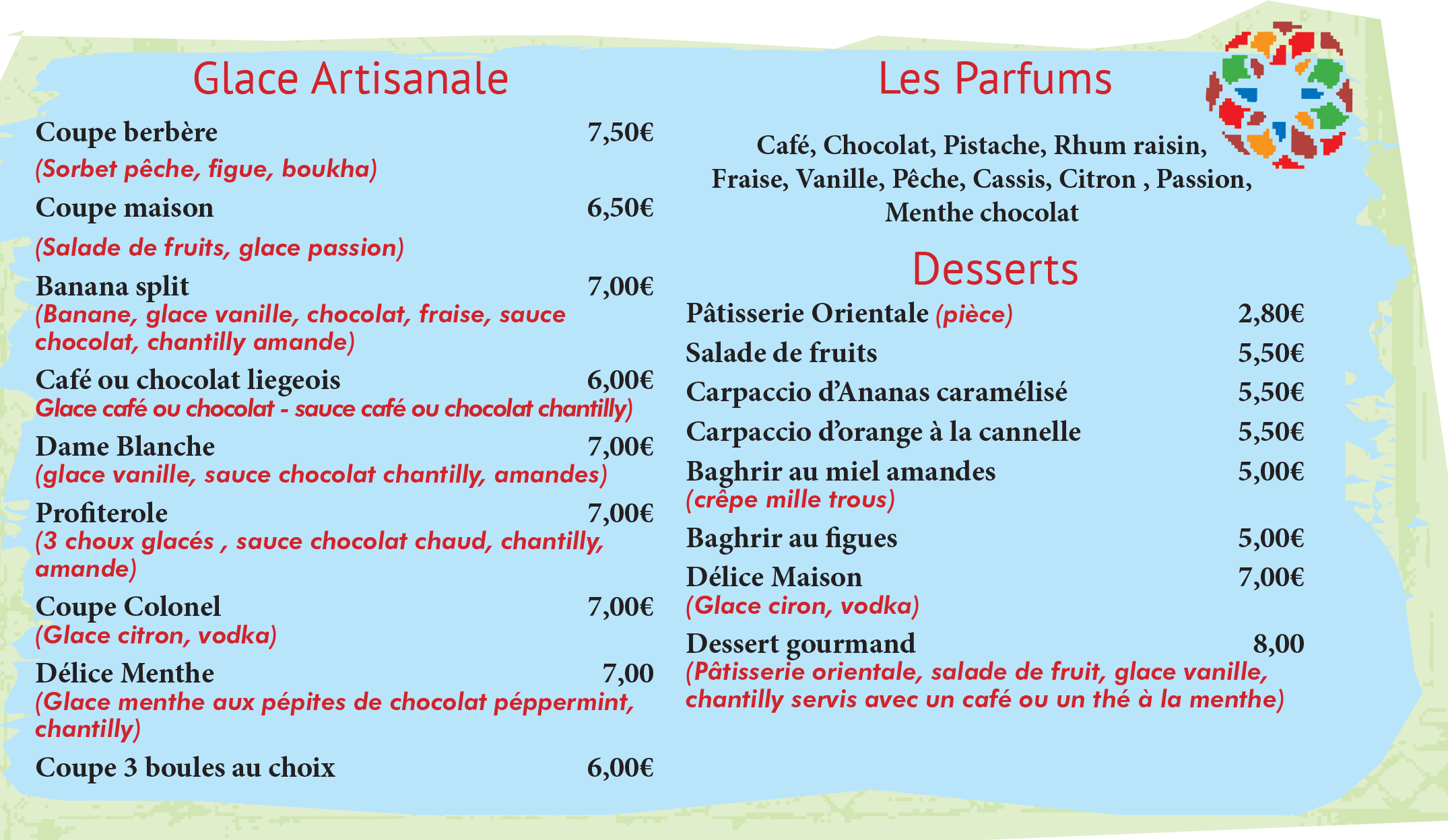 Les desserts